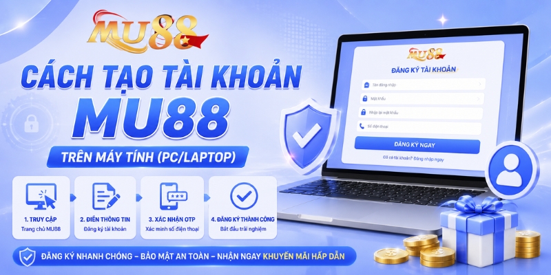 Cách tạo tài khoản MU88 trên máy tính (PC/Laptop)