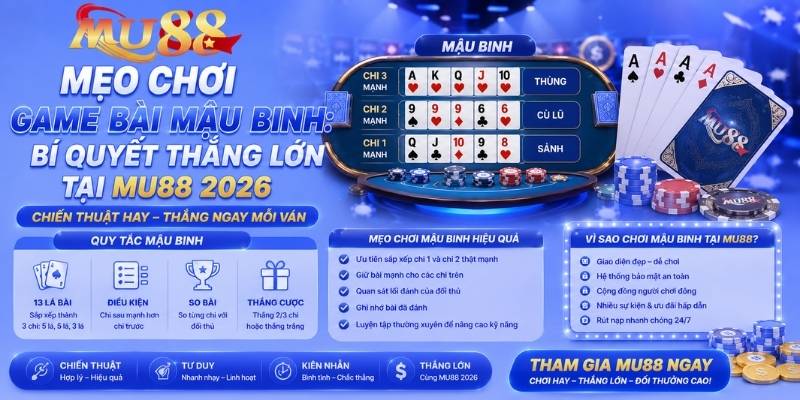 Mẹo chơi game bài Mậu Binh: Bí Quyết Thắng Lớn Tại MU88 2026