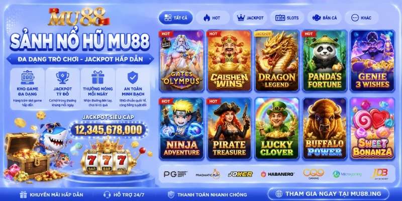 kho game nổ hũ MU88 với hơn 1000+ trò chơi hấp dẫn